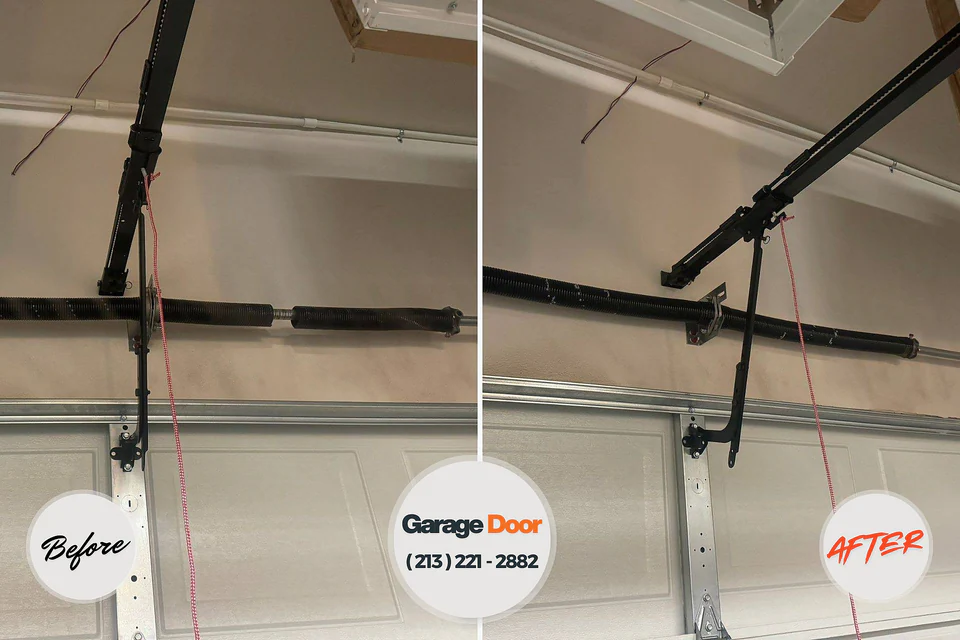 Before and after: garage door repair Vandergrift, PA
